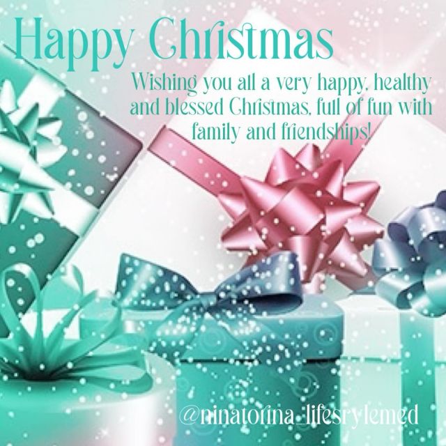Wishing you all a very happy, healthy and blessed Christmas and holiday season, filled with precious moments with family and friendships!🎄🎁🍨🍸✨🍀
 
With lots of love and warmest wishes 
💞💞💞